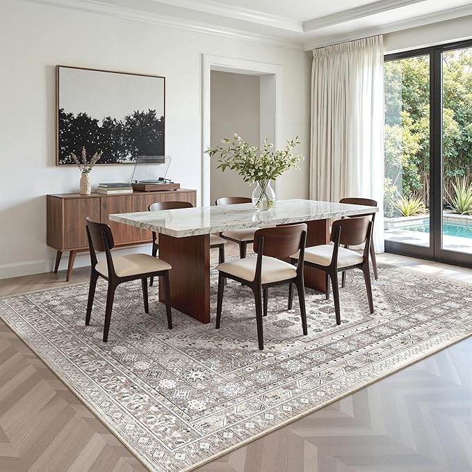 6x9 Area Rugs for Living Room, Large Washable Rug, Dining Room, Low Pile - Image 8