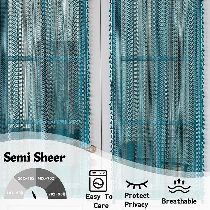 Sutuo Home Teal French Door Curtains - Image 4
