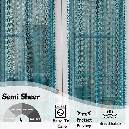 Sutuo Home Teal French Door Curtains - Image 4