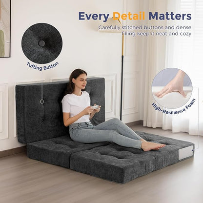 MAXYOYO 6" Folding Sofa Bed for Floor, Tufted Tri-Fold Floor Mattress - Image 8