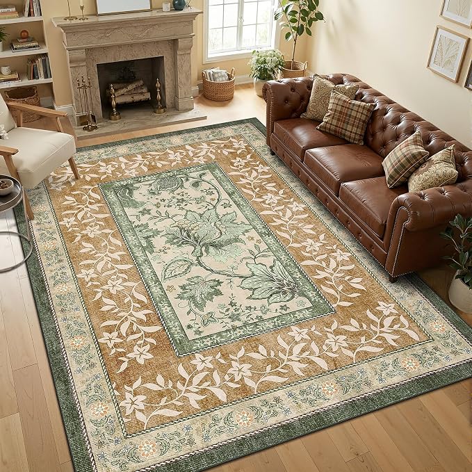GarveeHome Terracotta Olive Sage Green 2x3 Door Mat Indoor Rugs - Image 5