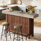 Tribesigns 63-Inch Large Home Bar Unit, 2-Tier Kitchen Island Mini Bar Height Pub Table with Footrest, Modern Coffee Bar Cabinet for Dining Room, Bistro, Living Room