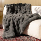 Ultra Soft Cozy Faux Fur Throw Blanket-Fuzzy Plush Thick Bubble Blanket by blunique