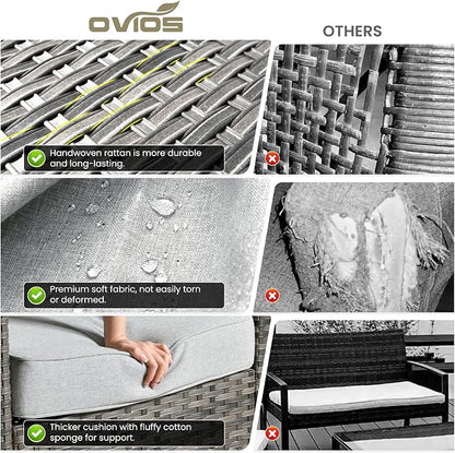 ovios 3-Piece Patio Furniture Set, Outdoor Wicker Sofa - Image 7