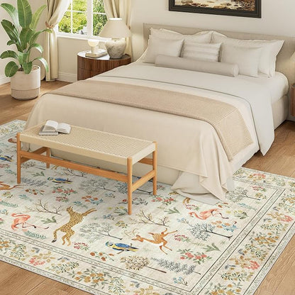 DUKINO 6x9 Area Rug, Washable Animal Living Room Rug Non Slip, Low Pile - Image 4