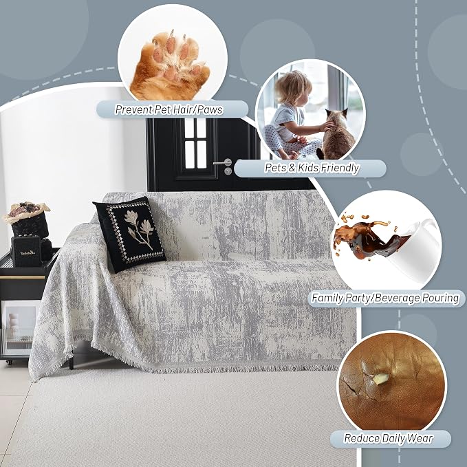 MYSKY HOME Couch Cover for Sectional Sofa Set Furniture Sofa Cover Washable for - Image 3