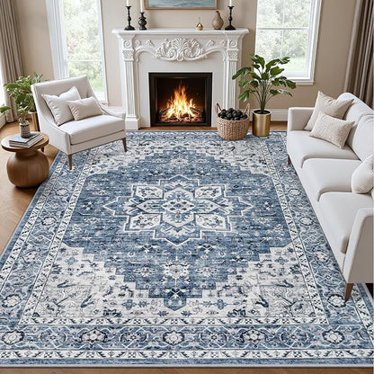 9x12 Area Rugs Living Room: Washable Vintage Rug by EXPEDIX
