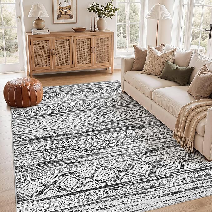 cotiled Boho 5x8 Area Rugs for Living Room: Soft Moroccan Washable Rug | Solve by COTILED