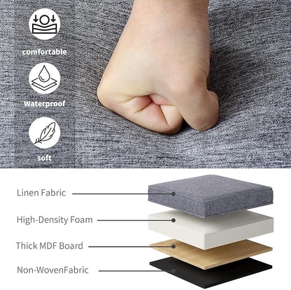 Adeco 17.5 Inch Square Storage Ottoman - Image 7