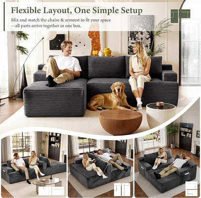 96" Sectional Couches for Living Room Cloud Couch Sofa - Image 8