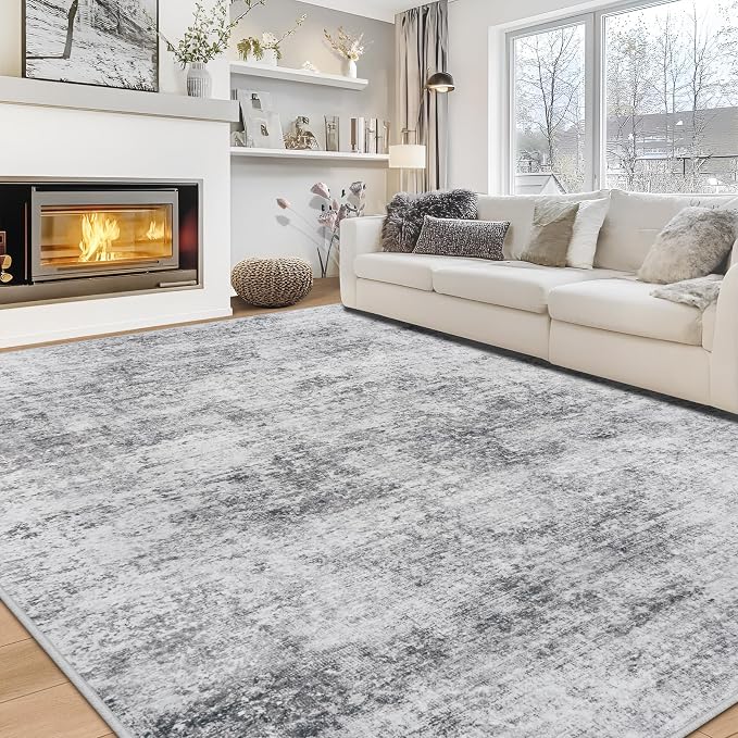 Aelenmu 8x10 Area Rugs for Living Room Bedroom Dining Room Washable Grey | Soft by Aelenmu