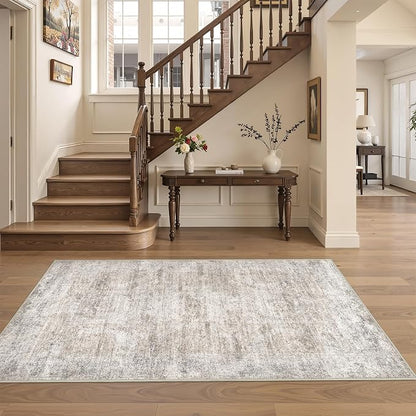 3x5 Rug for Entryway, Washable Area Rug, Taupe | Small Rug for Kitchen - Image 5