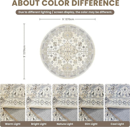 9ft Round Rug, Large Circle Rug - Image 2