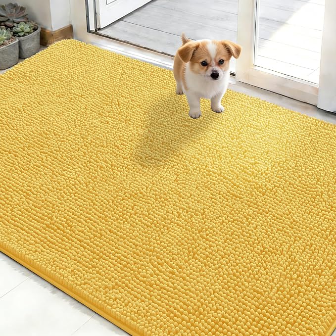 OLANLY Dog Door Mat for Muddy Paws 50x30, Super Absorbent Chenille Mud Mat | by OLANLY