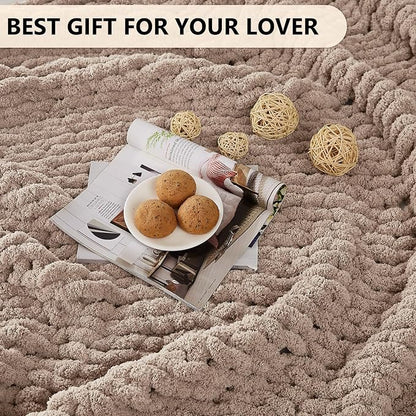 L'AGRATY Chunky Knit Throw Blanket - Image 6