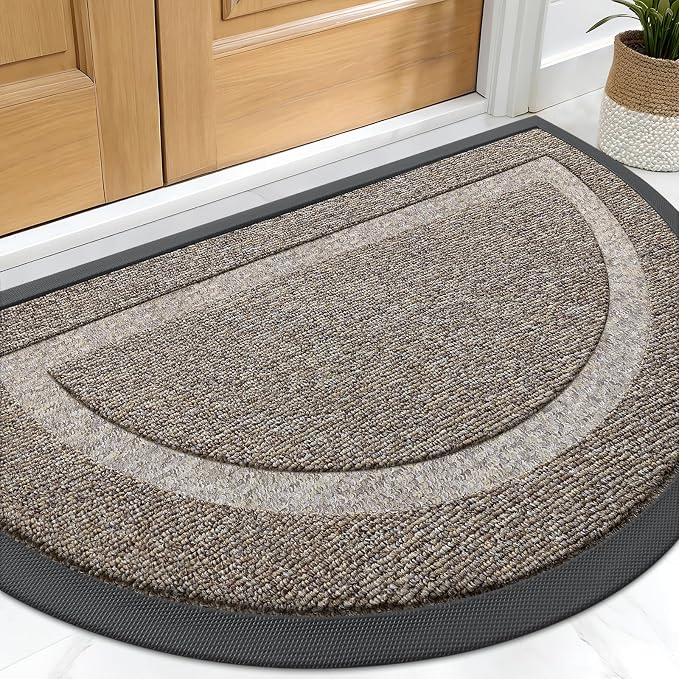 OLANLY Half Circle Front Door Mat Outside 29.5x17 All-Season Rubber Doormat | by OLANLY