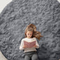 OLANLY Light Grey Round Rugs for Bedroom by OLANLY
