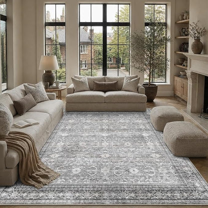 Schweek 9x12 Area Rug Grey Washable Living Room Rugs Distressed Vintage Rug | by Schweek