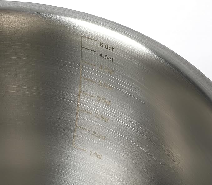 Martha Stewart Rhinewell Mirror Polish 6 Piece Stainless Steel Mixing Bowls with Lid and Non-Slip Base - Grey