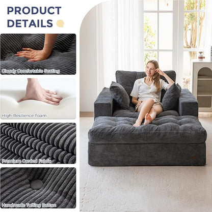 MAXYOYO Sectional Sofa Couch and Chaise Lounge, L Shaped Modern Cloud Couch - Image 6