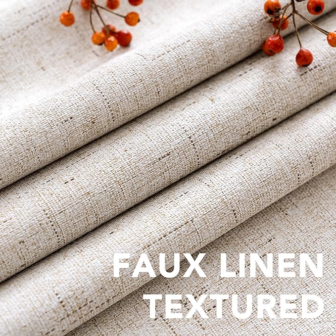 H.VERSAILTEX Linen Blackout Curtains 45 Inches Long 100% Blackout Thermal - Image 4
