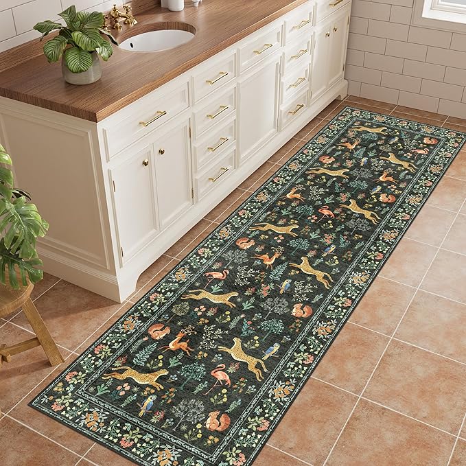 DUKINO 2.6x8 Rug for Hallway, Washable Kitchen Runner Rug Non Slip, Stain - Image 3