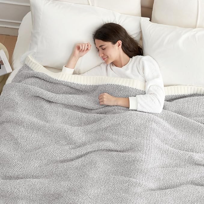 Snuggle Sac Queen Size Bedding Blanket Grey Color, Super Soft Warm Blankets - Image 2