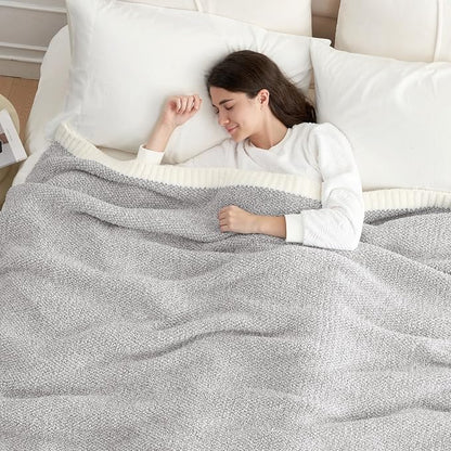 Snuggle Sac Queen Size Bedding Blanket Grey Color, Super Soft Warm Blankets - Image 2