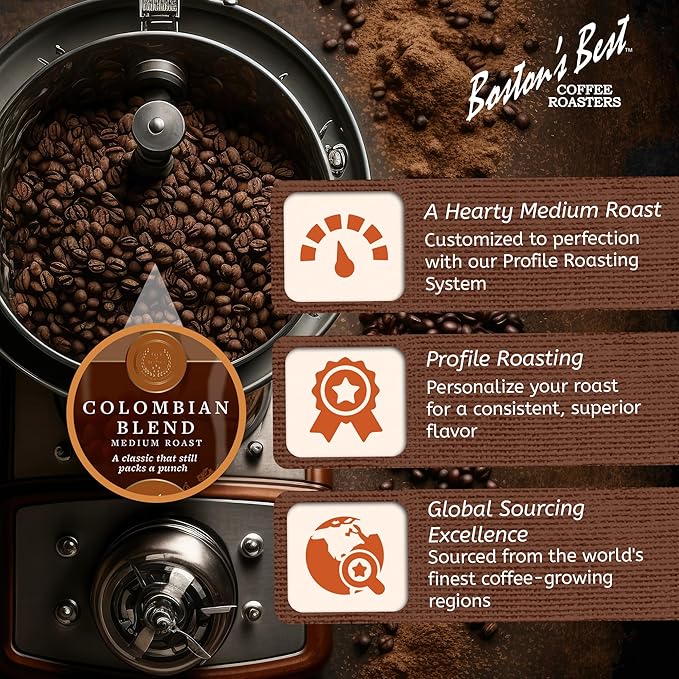 Boston’s Best Coffee - Colombian Blend Delicious Gourmet, Premium Ground Coffee, 11 oz. / 311 g Coffee Bag