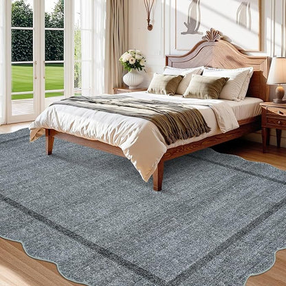 GarveeHome Scalloped Area Rug 4x6 Washable Rug Modern Floor Cover Soft Low Pile - Image 2