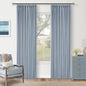 Pinch Pleated 100% Blackout Thick Linen Light Blue Curtains 84 Inches Long | by Twodrapes