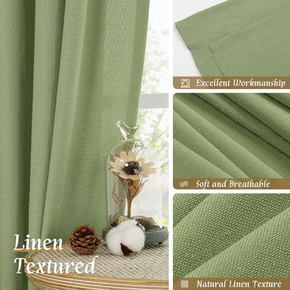Sage Green Linen Curtains 72 inches Long - Image 7