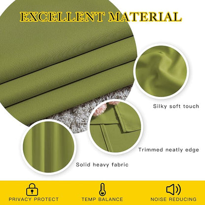 NICETOWN Green Blackout Draperies Curtains - Image 5
