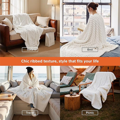 Bedsure GentleSoft White Throw Blanket - Image 4