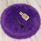 1.3ft Small Round Purple Rug, Thick Furry Fluffy Carpet by TENNOLA