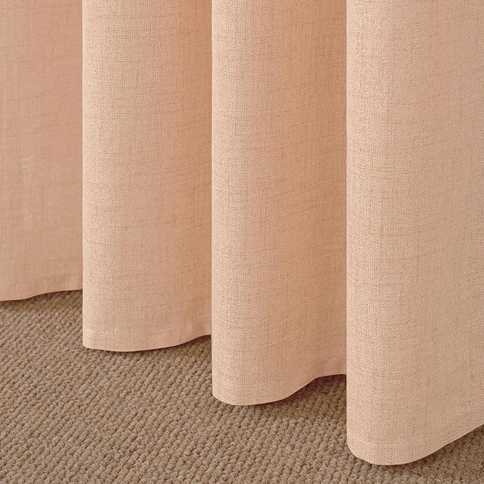 YoungsTex Peach Linen Curtains 84 Inch Length - Image 8