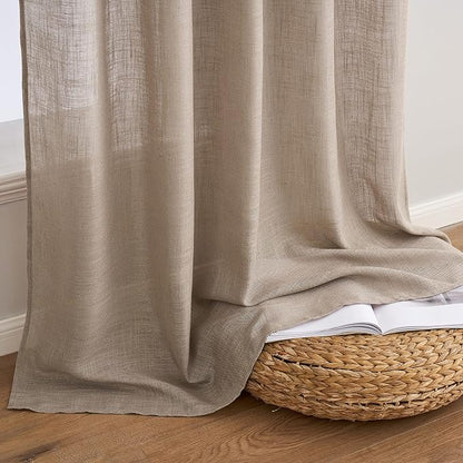 MIULEE Taupe Linen Curtains 52x84 Inch Length - Image 7