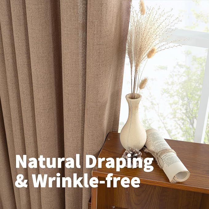 YoungsTex Linen Semi Sheer Curtains 45 Inch Length - Image 5