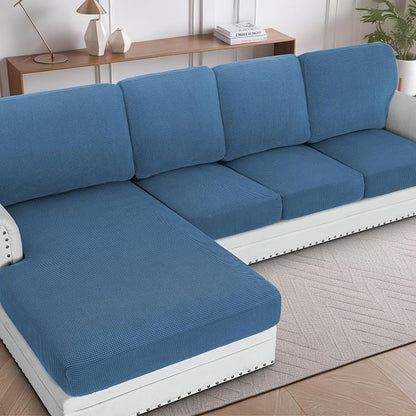 H.VERSAILTEX Sectional Couch Covers 4 Pieces Sofa Seat Cushion Covers L Shape by HVERSAILTEX