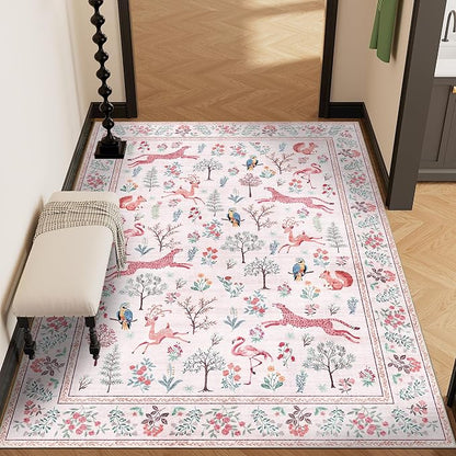 DUKINO 3x5 Rug, Washable Animal Area Rug - Image 5