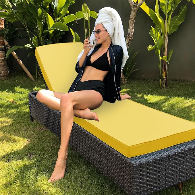 Chaise Lounge Cushion for Outdoor Furniture, Waterproof Fade and Tear Resistant - Image 2