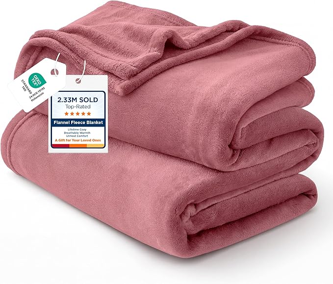 Bedsure GentleSoft Fleece Blankets Twin Size Dusty Rose by Unknown