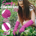 HANDLANDY Ladies Leather Gardening Gloves, Thorn Proof Women Rose Pruning Garden Yard Glove, Heavy Duty Long Sleeve Gloves (Small, Rosy)