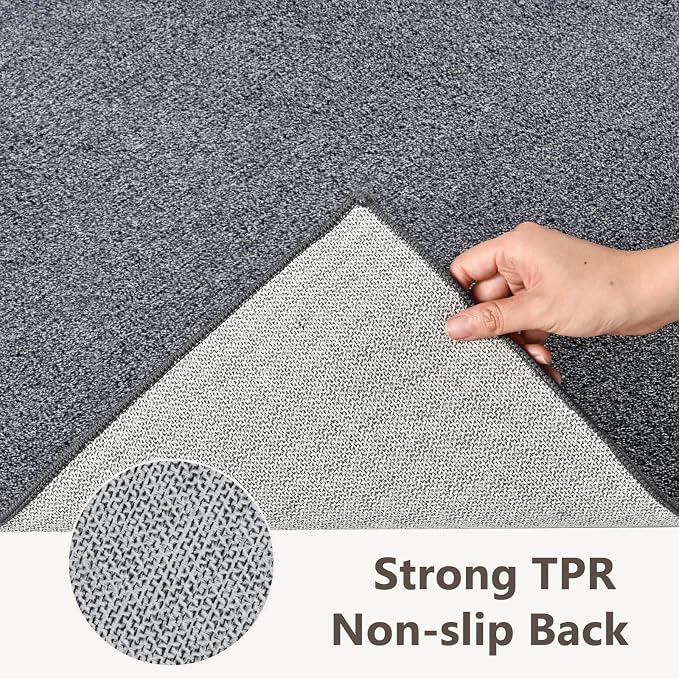 2x10 Grey Blue/White Runner Rug Washable Non-Slip - Image 6