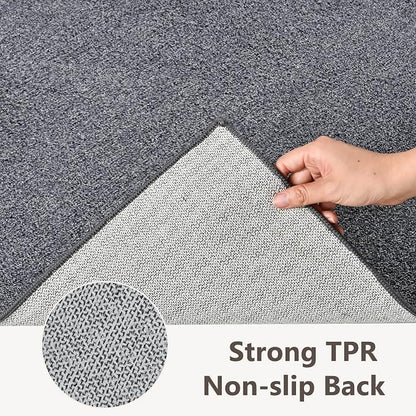2x10 Grey Blue/White Runner Rug Washable Non-Slip - Image 6