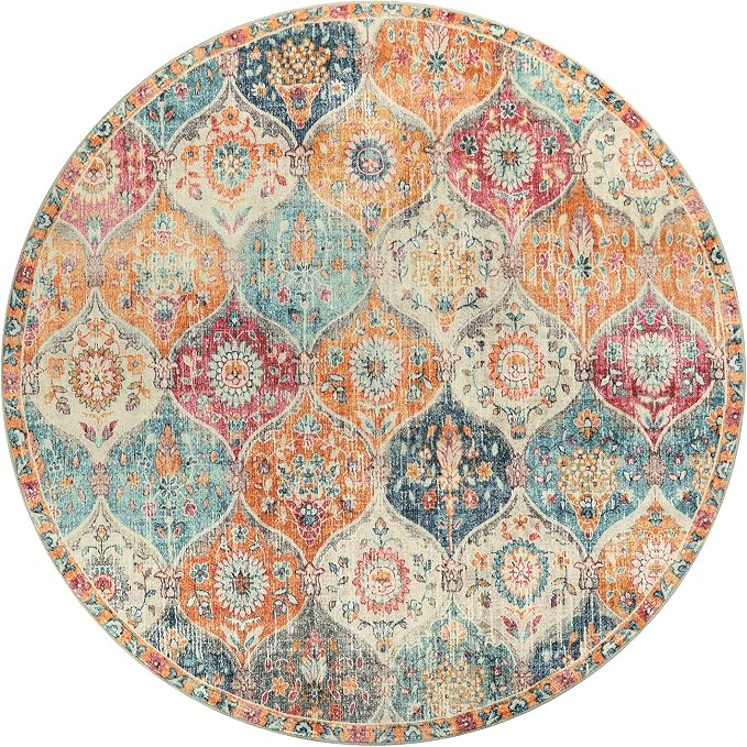 Lahome Moroccan Washable Round Area Rug, Soft Round Rugs 6ft Ultra-Thin Non-Slip - Image 3