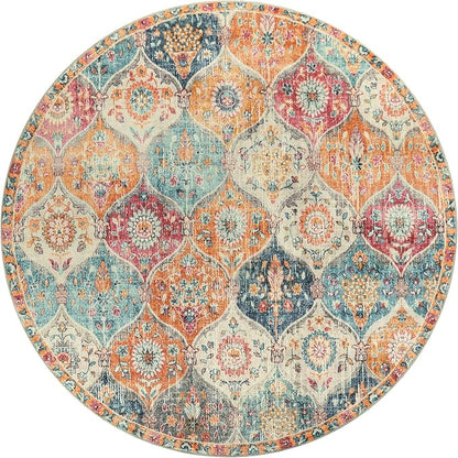 Lahome Moroccan Washable Round Area Rug, Soft Round Rugs 6ft Ultra-Thin Non-Slip - Image 3