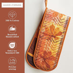 Maison d' Hermine Double Oven Mitts 100% Cotton 7"x35" Double Oven Mitt Heat Resistant BBQ Cooking Gloves with Loop, Baking, Grilling, Home, Kitchen, Handling Hot Pans (Thanksgiving Tartan)