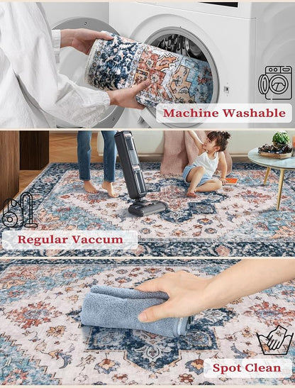 SERISSA 2'6"x8' Washable Non Slip Boho Runner Rug - Image 3