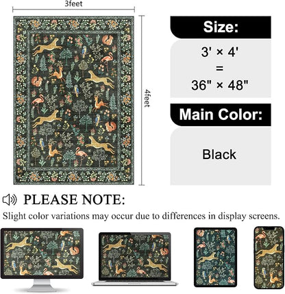 DUKINO 3x4 Rug, Washable Animal Area Rug - Image 2